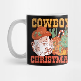 Western Country Cowboy Christmas - Santa Claus Retro Vintage Mug